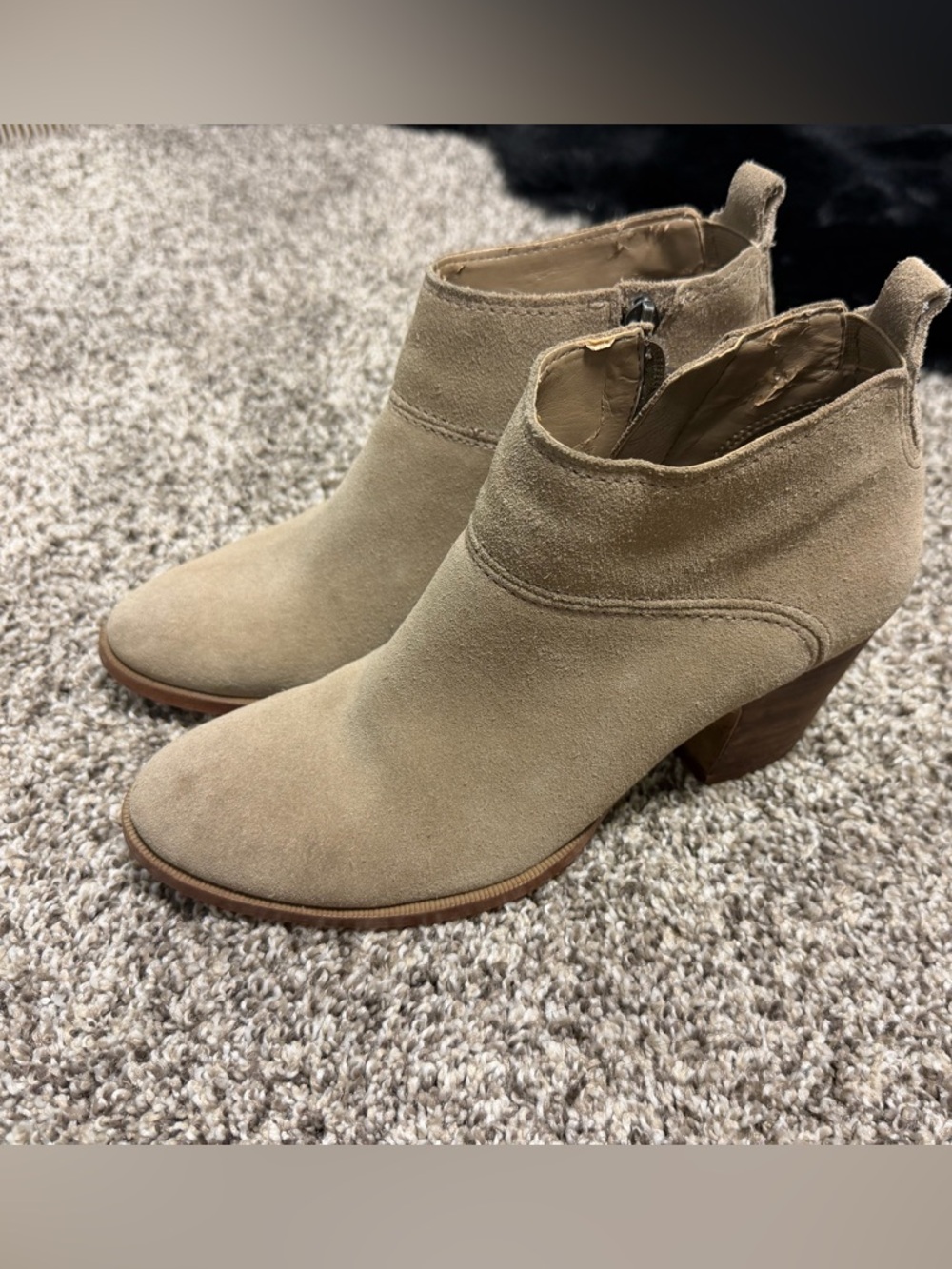 Ivanka Trump Suede Ankle Booties in Tan - Picture 8 of 8